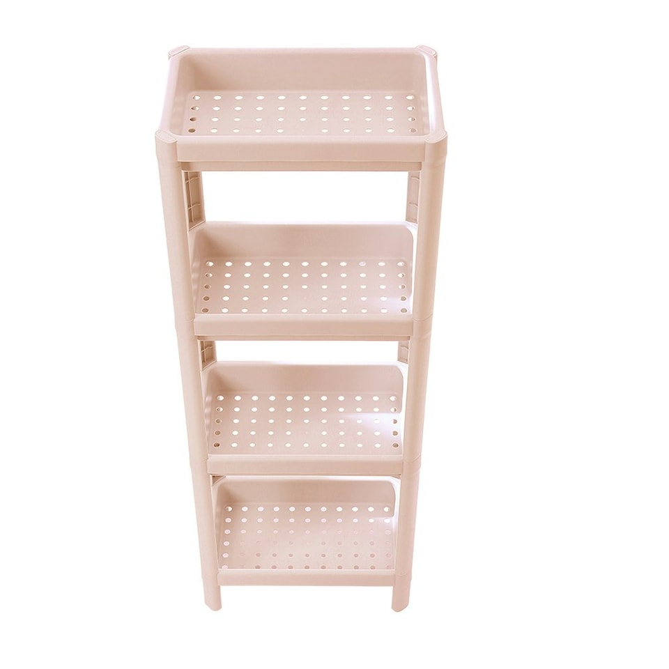 image 1 of Living and Home 4-Tier Multifunction Plastic Storage Rack, Pink Pink