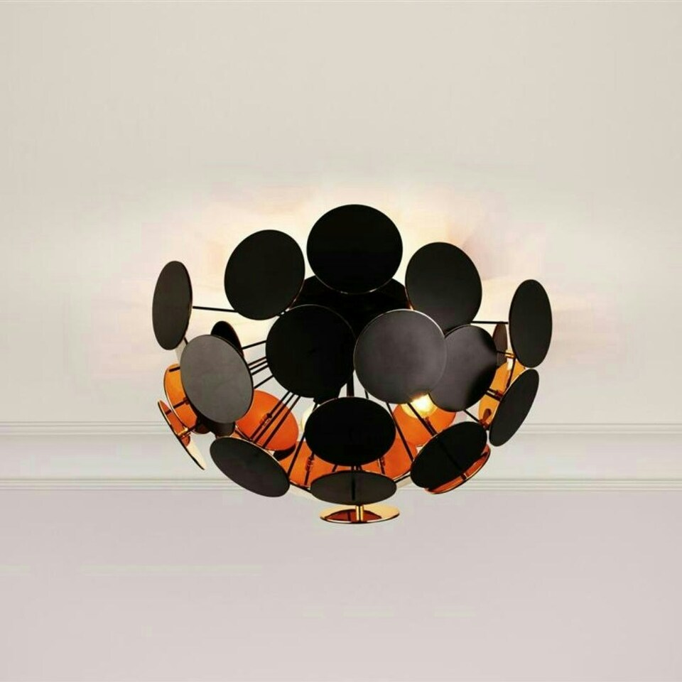 image 1 of Copperhead Black and Copper Semi Flush Sputnik