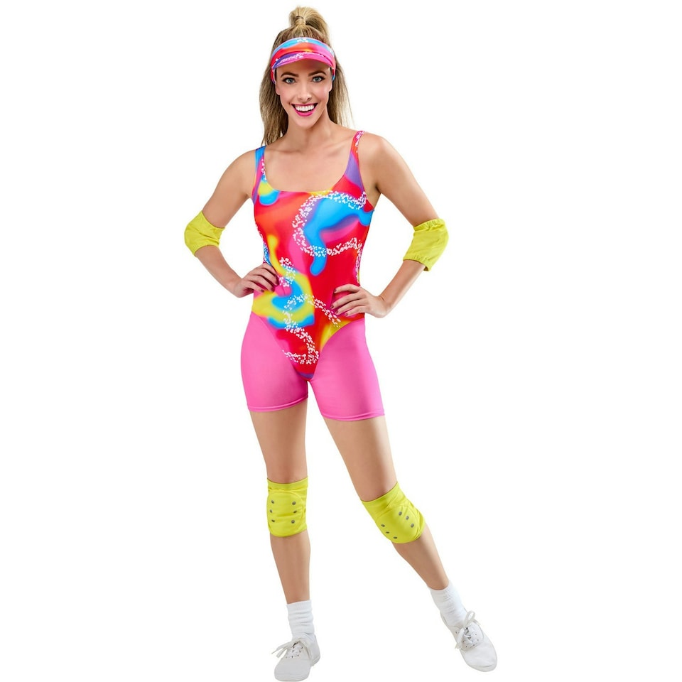 Barbie Womens/Ladies Roller Skate Costume - Pink/Red/Multicoloured - M M