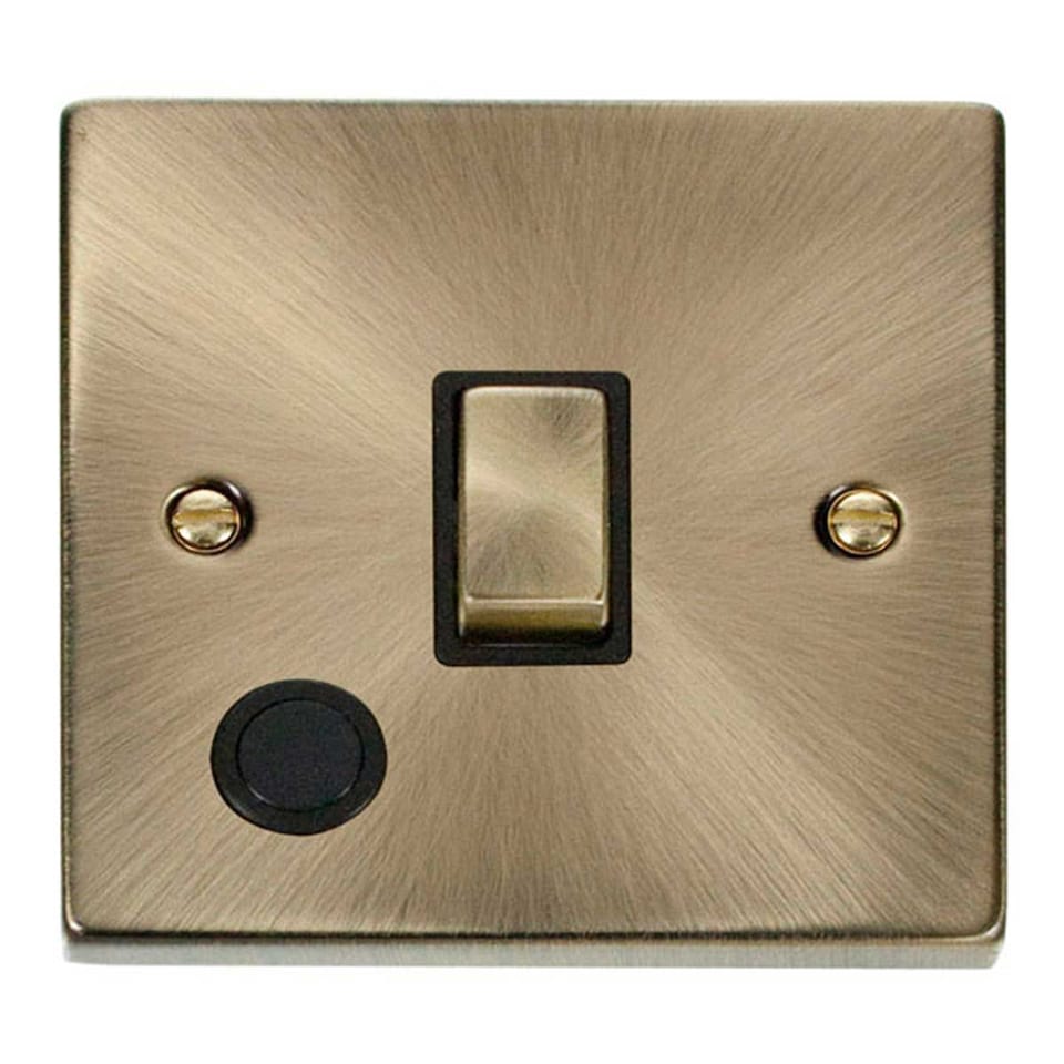 image 1 of SE HOME Antique Brass 1 Gang 20A Ingot DP Switch With Flex | Brown | Antique Brass