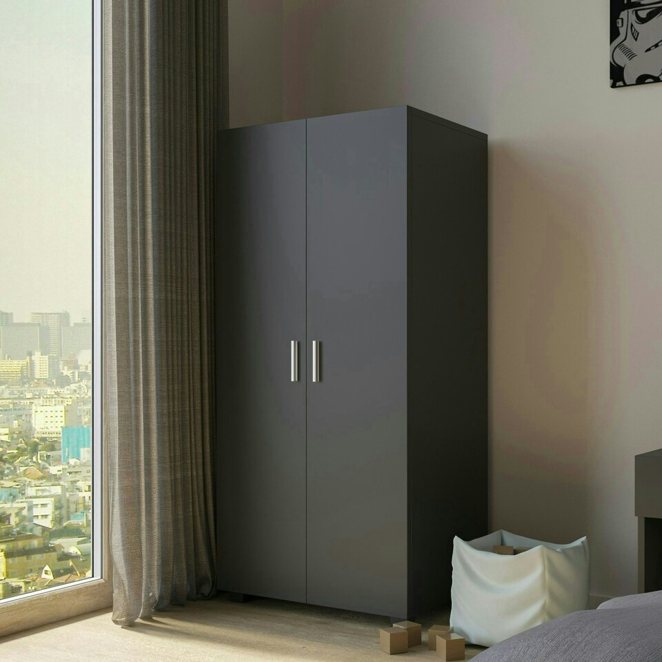 image 1 of Kids 2-Door Wardrobe Grey | Unit Colour: Grey