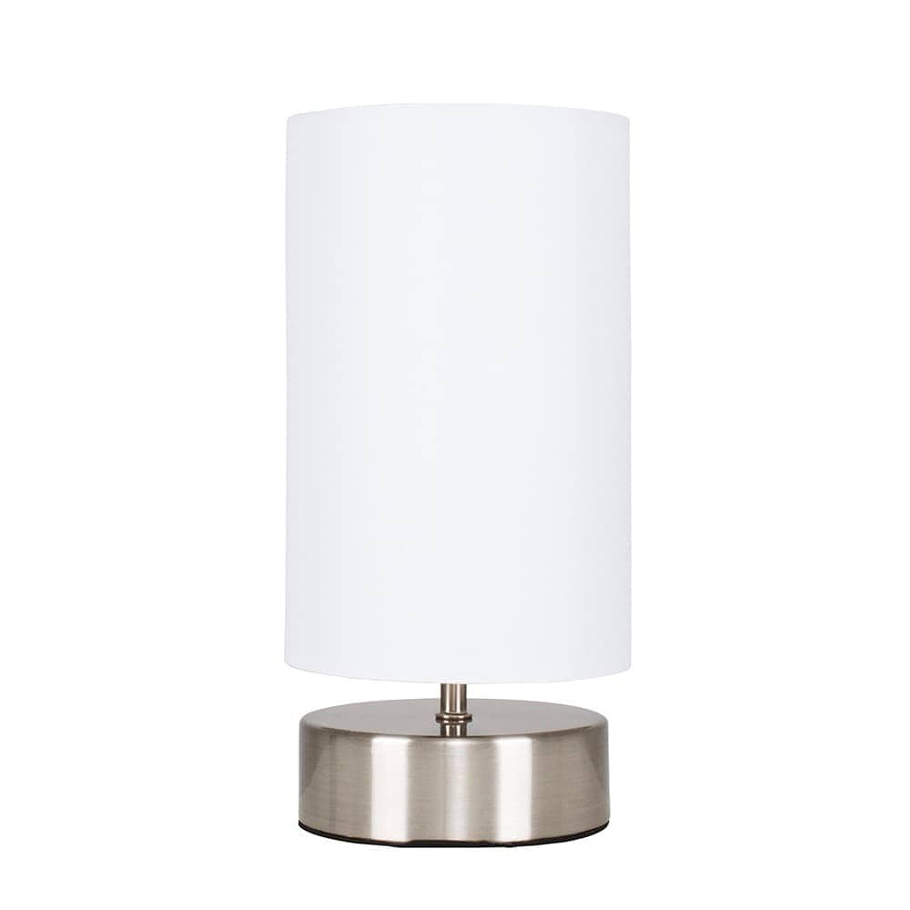 ValueLights Francis Chrome Touch Table Lamp White Shade | White