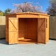 image 1 of Corner Shed Double Doors Tongue and Groove Garden Shed Workshop Approx 7 x 7 Feet - Honey Brown Timber Basecoat | Brown