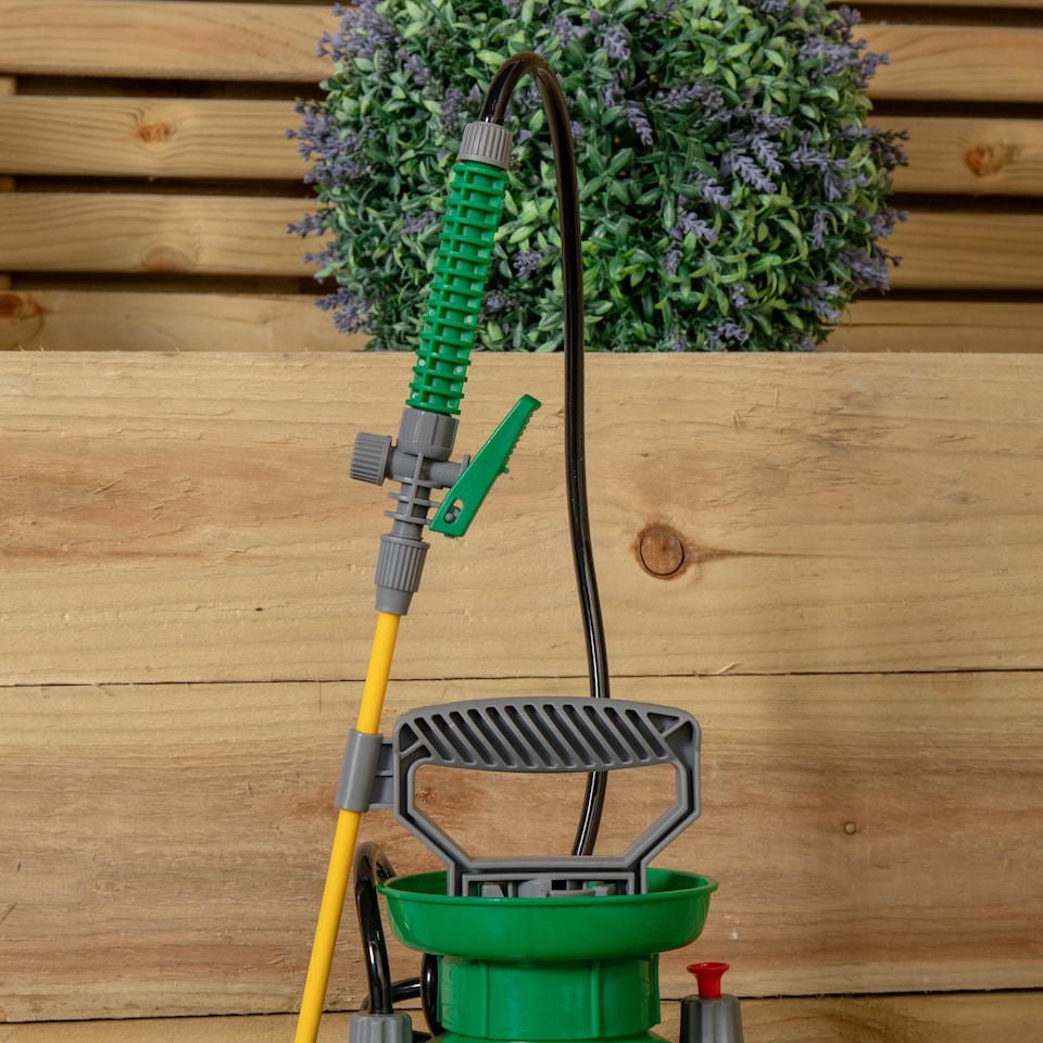 image 1 of 5 Litre Garden Fence Pressure Sprayer with Adjustable Spray Nozzle | Green | Green