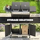 image 7 of Outsunny 3 Burner Hybrid Dual Fuel BBQ Gas Grill with Side Burner, Black | Black | Black | 148 x 60 x 110 cm