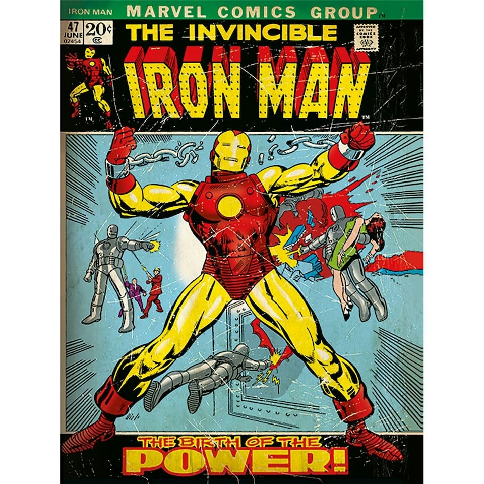 Iron Man (Birth Of Power) 60x80x4cm Stretched Canvas Print