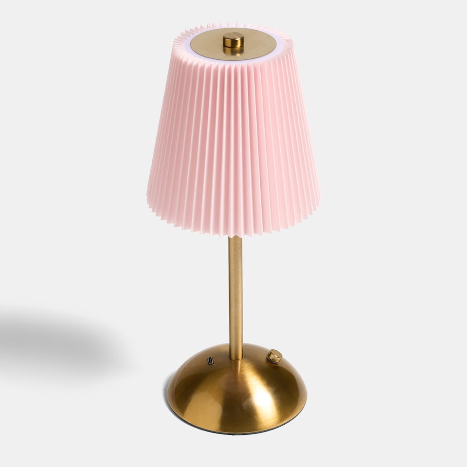 image 1 of OHS Pleated Bedside Lamp LED Rechargeable Cordless Night Light