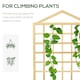 image 3 of Outsunny Wooden Garden Planters with Trellis for Vine Climbing Plants, Natural