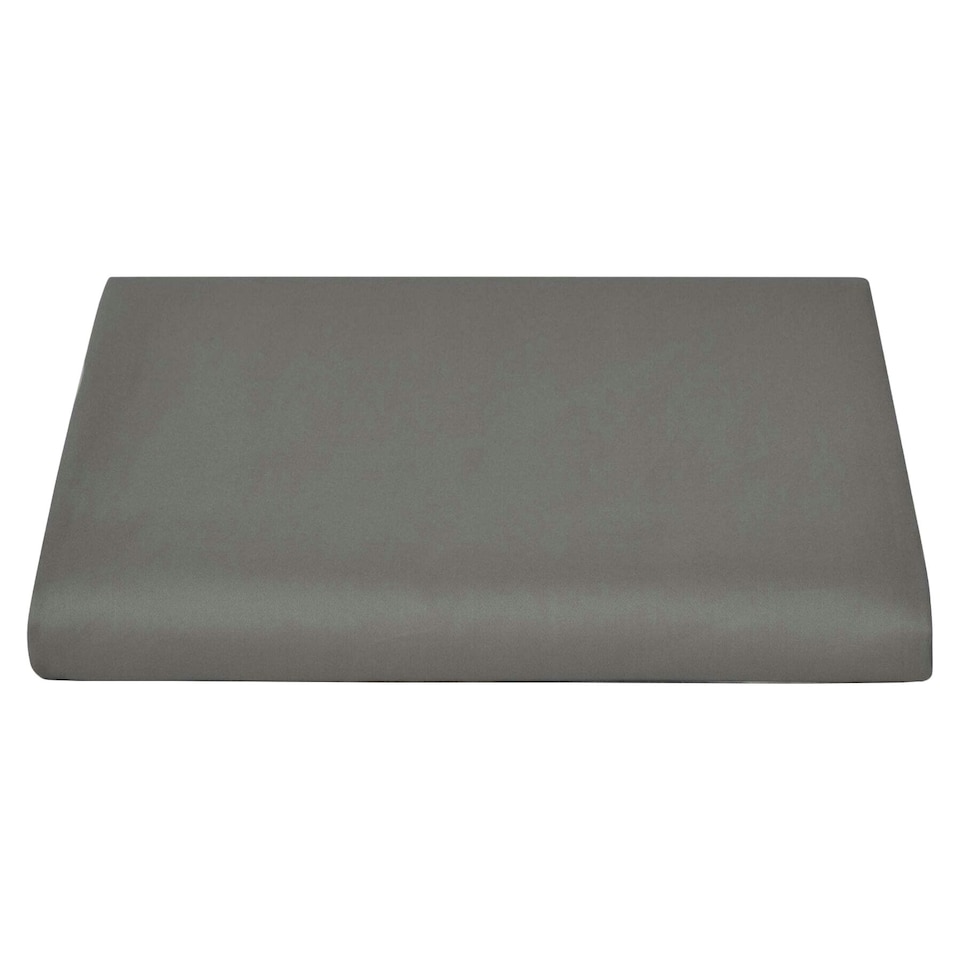 image 1 of Belledorm Sateen Flat Sheet - Platinum Grey - Single