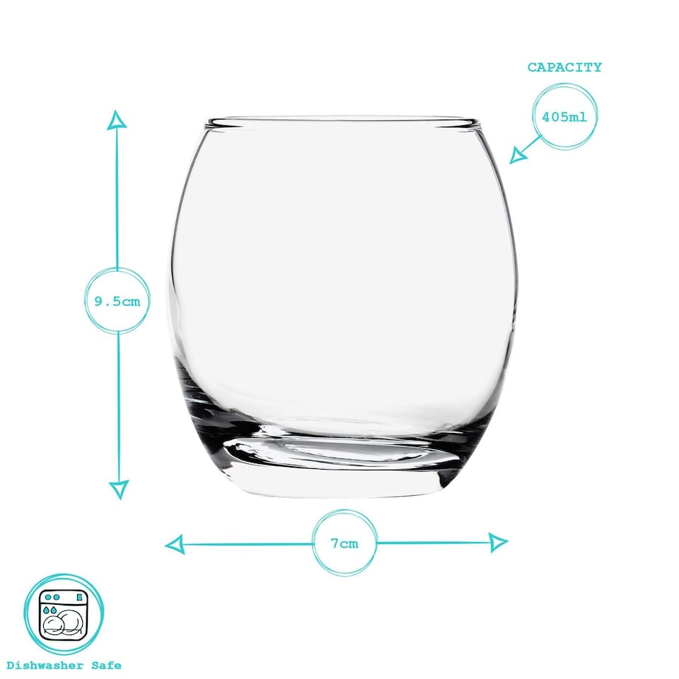 image 1 of Argon Tableware Tondo Whisky Glasses - 405ml - Clear - Pack of 6 | Clear | Clear