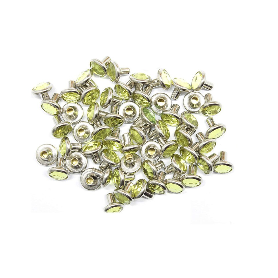 image 1 of 8mm Diamante Acrylic Rhinestone Studs with Pins - Pack of 10