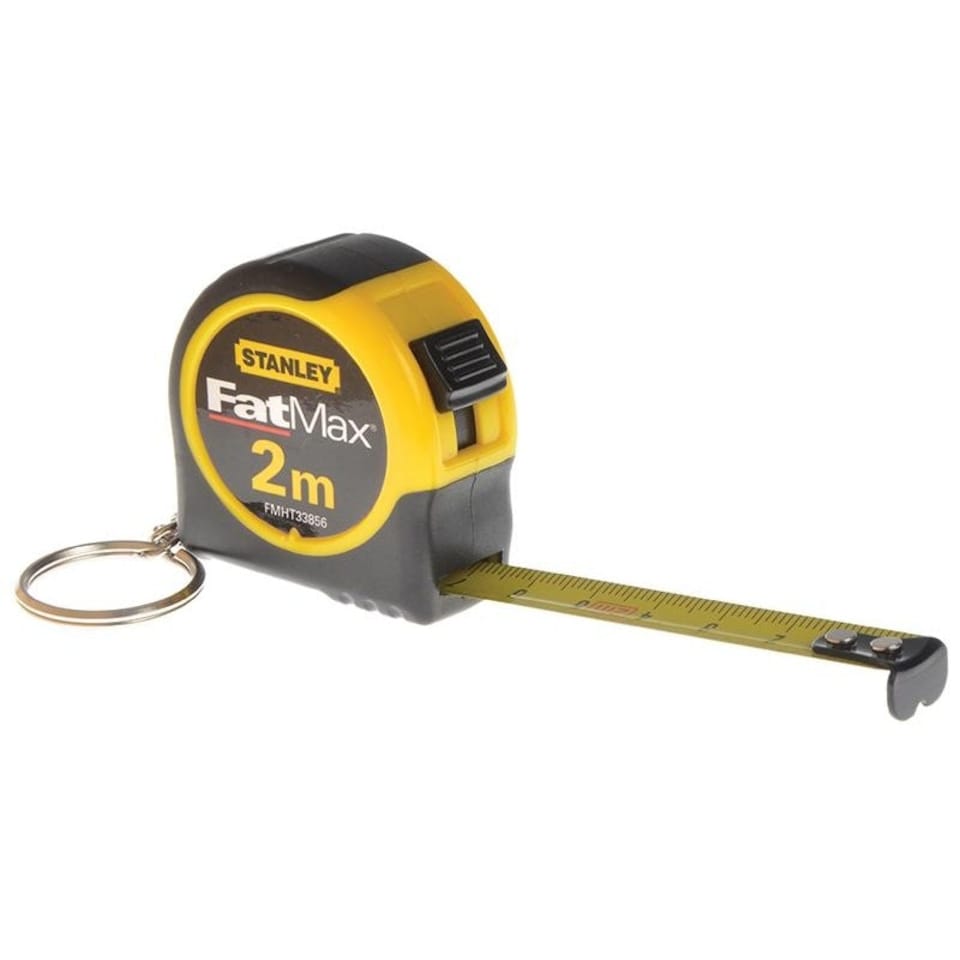 image 1 of Stanley Hand Tools Key Ring Tape 2m (width 13mm) - Multi Colour - One Size
