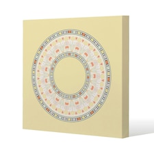 Yellow Circle Ornament. Round Frame (Canvas Print) 114 x 114 x 4cm