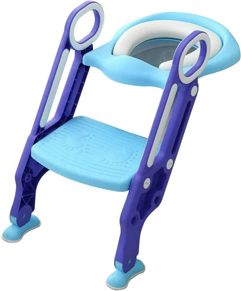 image 1 of Straame Toddler Toilet Training Ladder, Adjustable Potty Seat (Blue-Purple)
