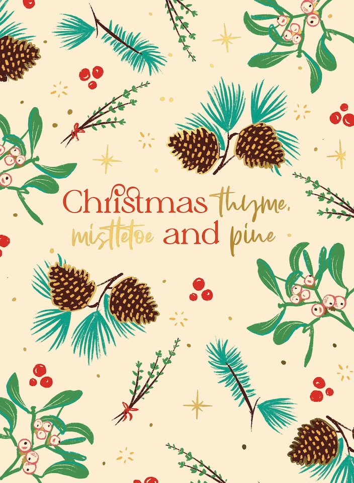 image 1 of Merry Christmas Thyme, Mistletoe And Pine - Funny Christmas Card