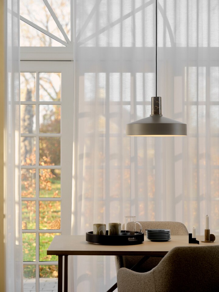 image 1 of Nordlux Elvas Indoor Pendant Light Brown Metal E27 Marble - Mains Powered, IP20