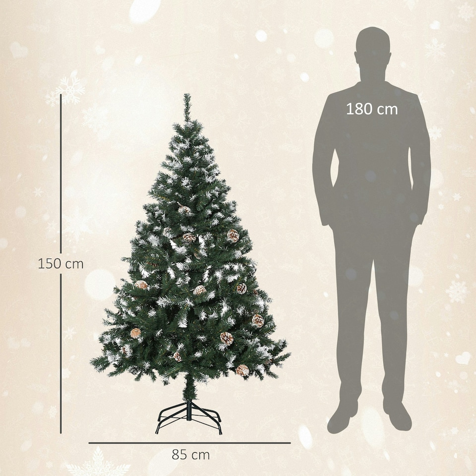 image 1 of HOMCOM 5FT Artificial Christmas Tree Xmas Indoor Decoration, Automatic Open