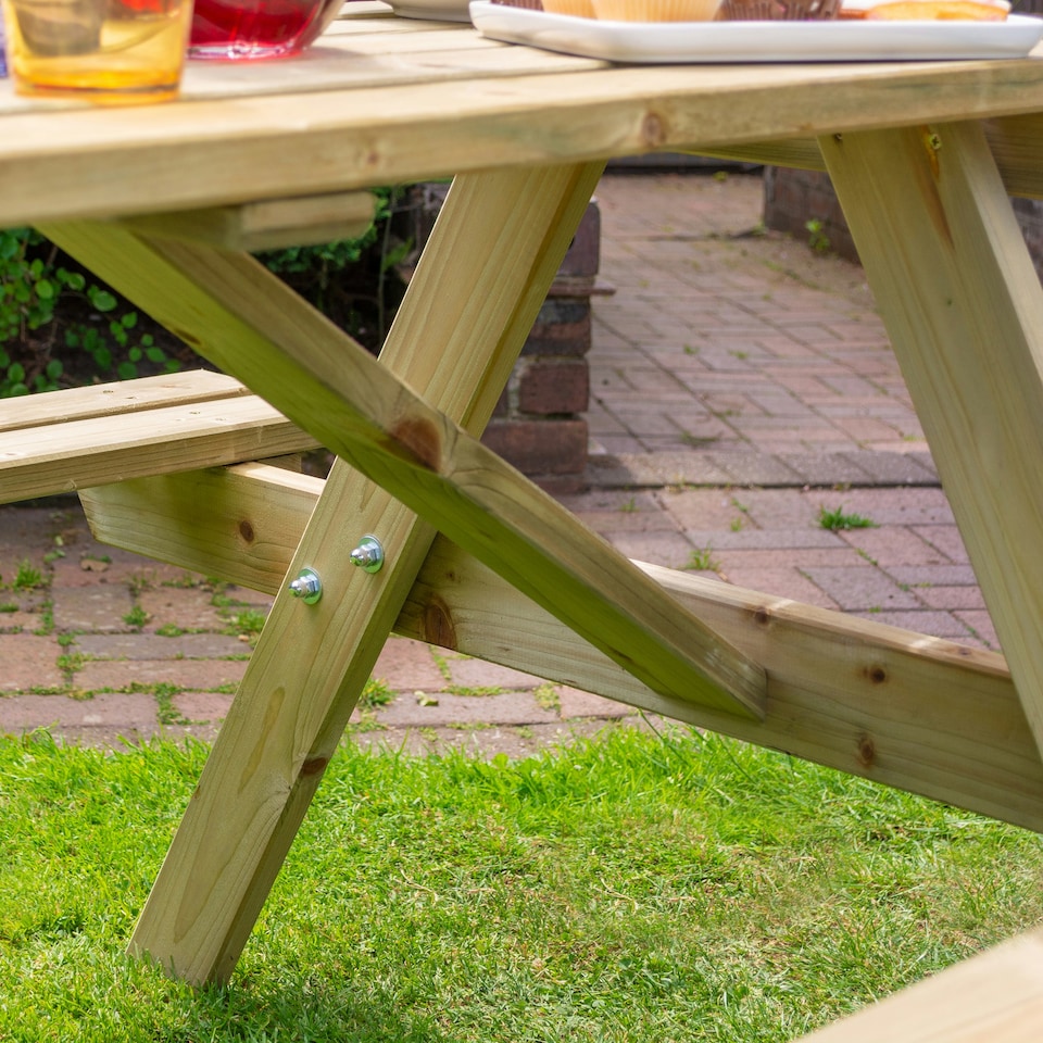 image 1 of Rowlinson Traditional Timber Picnic Table 1.5m Brown