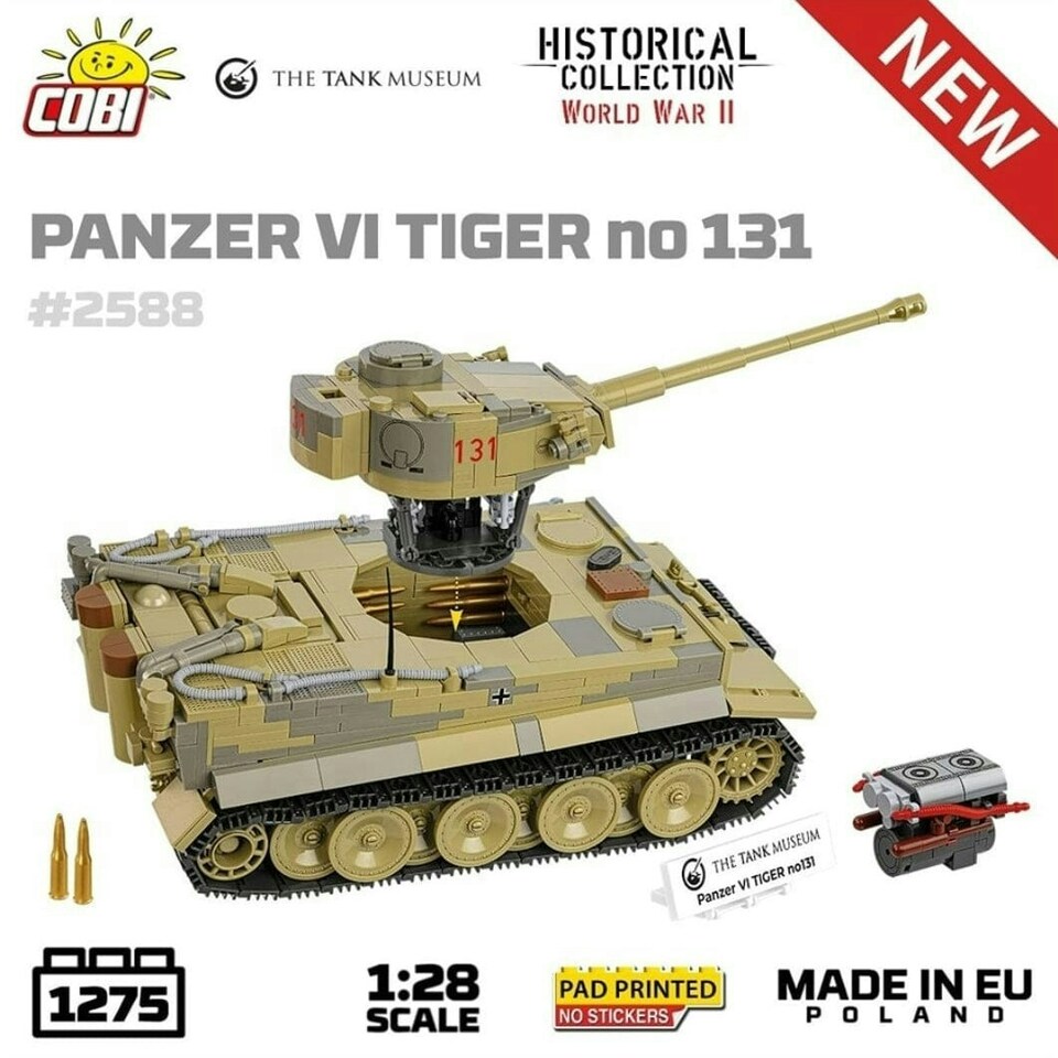 image 1 of Panzer VI Tiger I 131 The Tank Museum brick tank model - COBI 2588 - 1275 bricks
