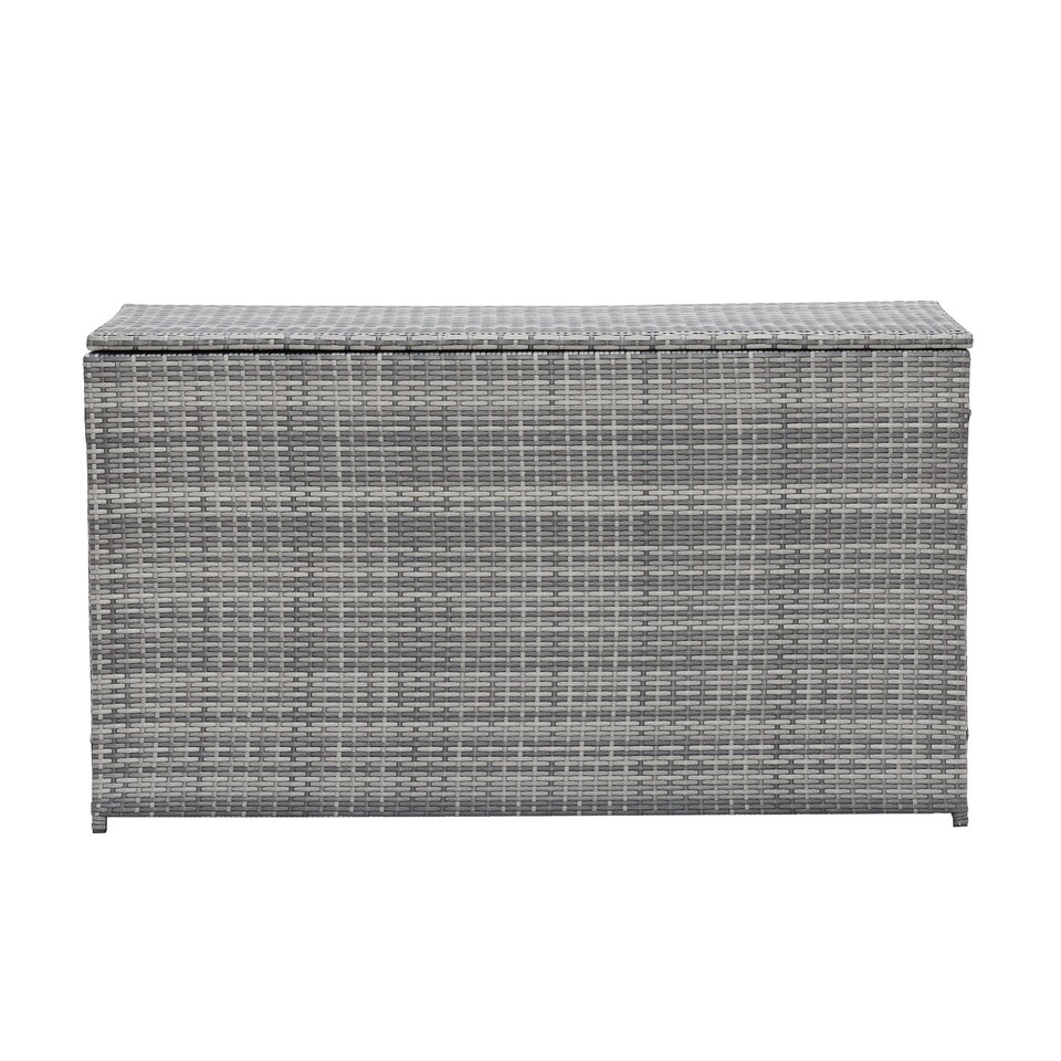 image 1 of Teamson Home Outdoor Garden Storage Box X-Large 700L Grey Wicker Rattan