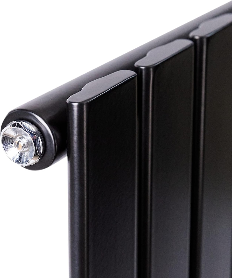 image 1 of Radiator Single Panel 600x408mm Flat Panel Vertical Column Radiator | Black | 1