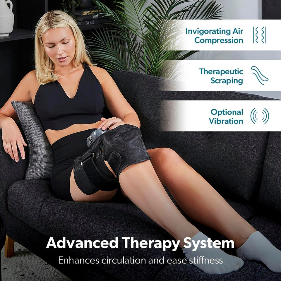 image 1 of GEEPAS 2-in-1 Knee and Calf Leg Massager with Heat