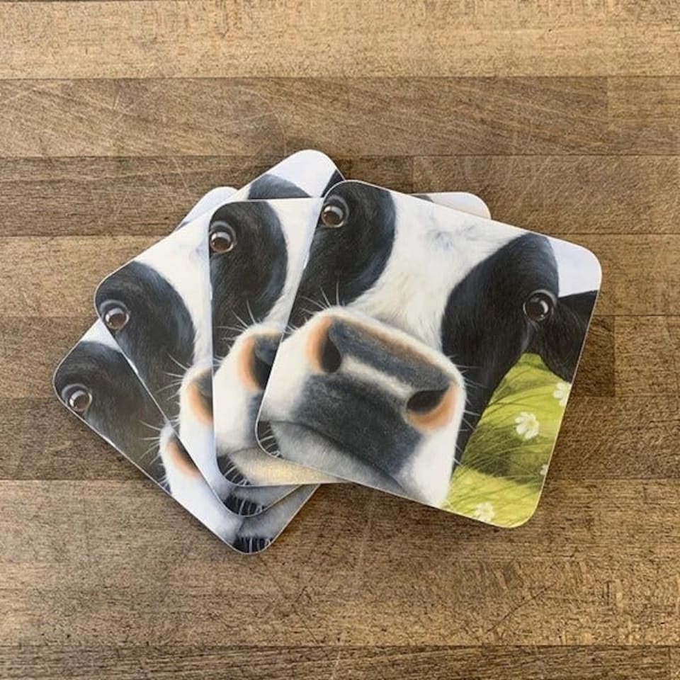 image 1 of Lucy's Farm Moo at Corfe Castle Melamine Coaster