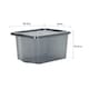 image 5 of Wham Crystal 5 x 28L Stackable Plastic Storage Boxes with Lids Black