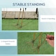 image 7 of Outsunny Crane Garden Ornaments, 2 PCS Steel Garden Statue Set Multi-Colour