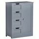 image 10 of Bath Vida Priano 4 Drawer 1 Door Freestanding Bathroom Storage Cabinet, Grey