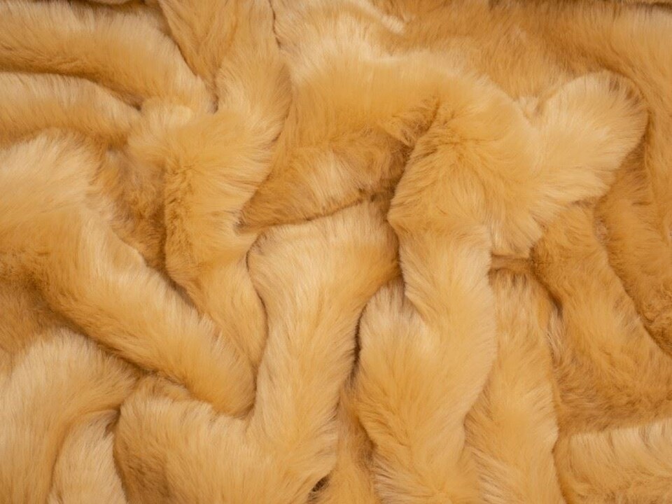 Beige Plush Faux Fur Fabric for Dressmaking, Toy Making, 155cm / 61" Wide - per metre