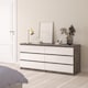 image 5 of Naia Wide Chest of 6 Drawers 6 in Concrete and White High Gloss