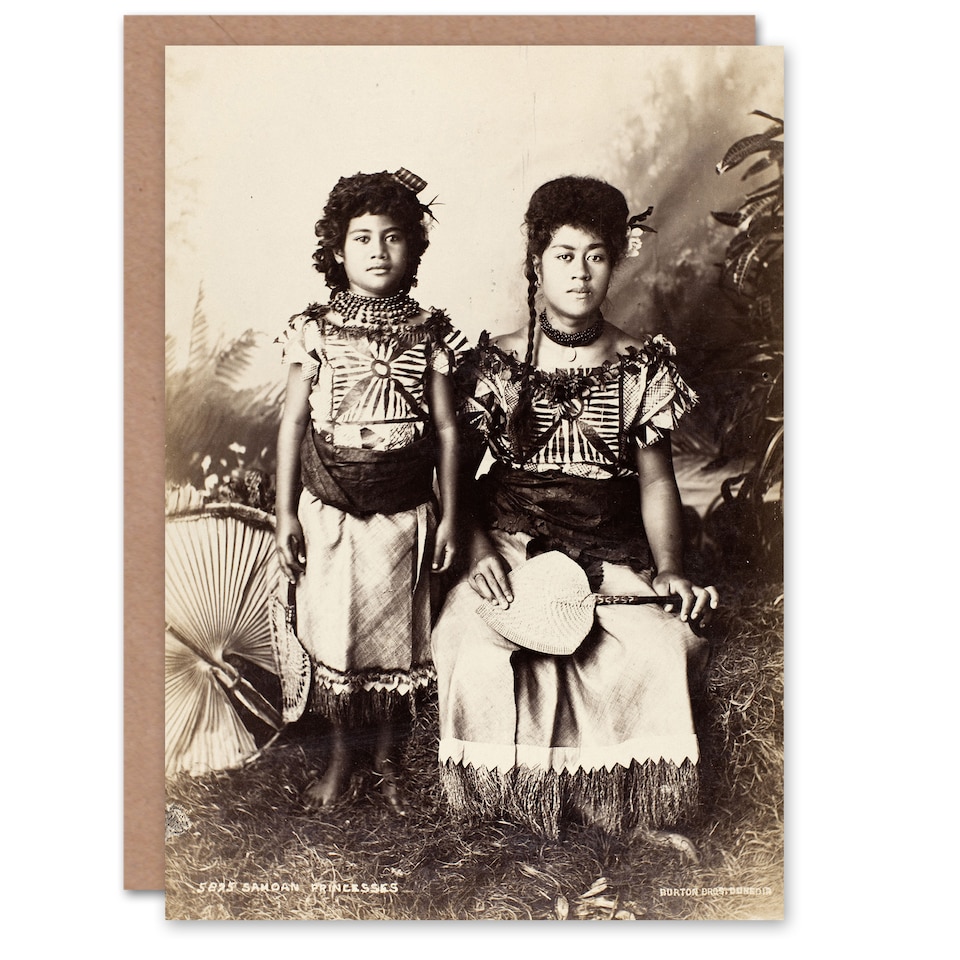 image 1 of Burton Brothers Photograph of Samoan Princesses Art Greeting Card