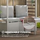 image 6 of SUNJOY Outdoor 2-Seater Sofa with Footstool Patio Loveseat with Storage and UV Resistant Canopy Patio Garden Furniture Set for Balcony Backyard Grey | Beige