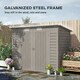 image 3 of Outsunny 8x4ft Metal Garden Storage Shed, Double Doors, Light Grey