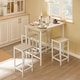 image 2 of SoBuy Breakfast Bar Table and Stools Set 5-Piece, Light Oak/White, 39.4x23.6x34.3 inches, 26.25 kg - OGT11-WN