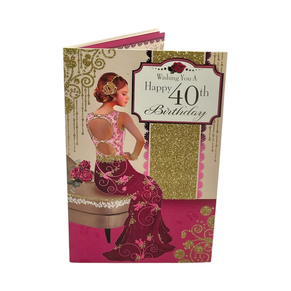 image 1 of Age 40 Female Art Deco Stylish Birthday Card
