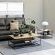 image 3 of Gila Square Coffee Table with Open Shelf in Oak & Black