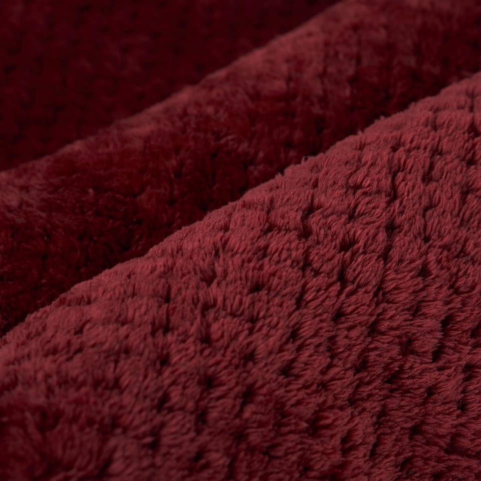 image 1 of OHS Soft Faux Fur Waffle Throw Blanket