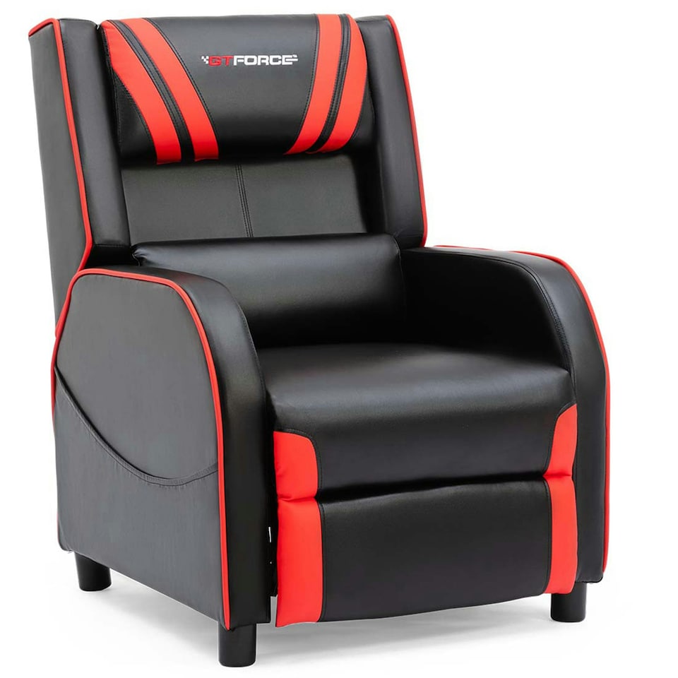 image 1 of Ranger S Faux Leather Recliner Armchair Sofa Cinema Gaming Chair (Red)