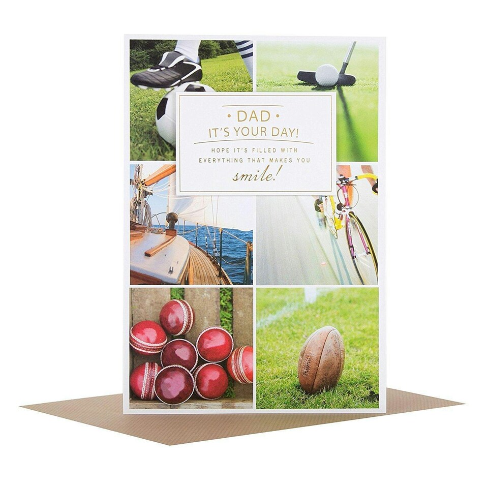image 1 of Dad Father's Day Hallmark photographic 3D New Card 'Smile' Medium