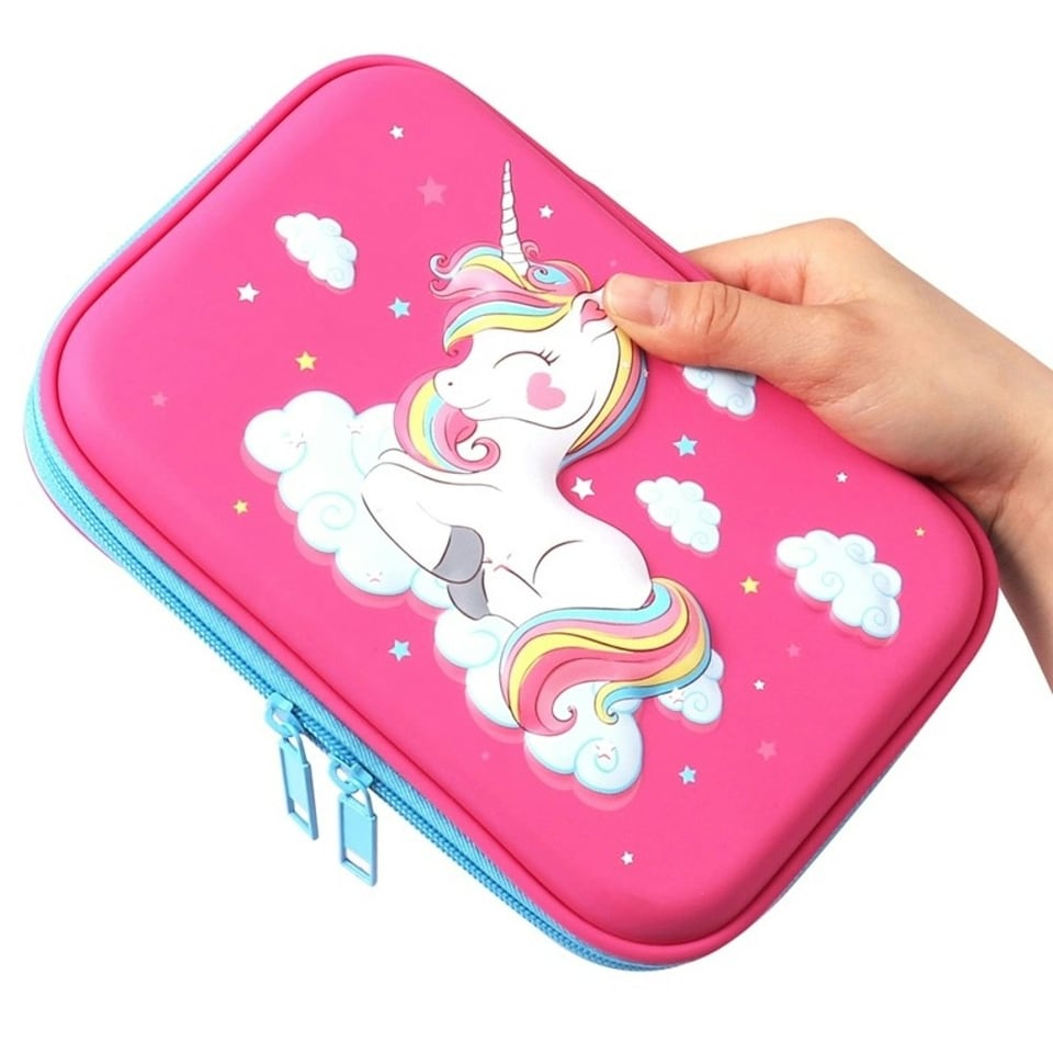 image 1 of Unicorn Design 3D Embossed Pencil Case