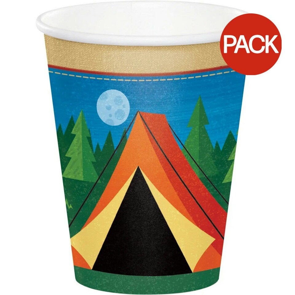 Creative Converting Paper Camping Party Cup (Pack of 8) - Multicoloured - One Size