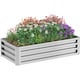 image 1 of Outsunny Raised Garden Bed Elevated Planter Box for Flowers Silver | Silver | Silver | 1