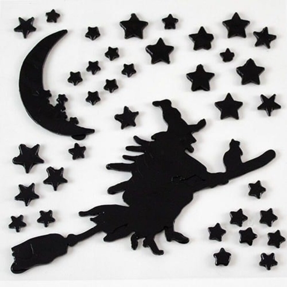 Witch Halloween Gel Stickers Window Decorations