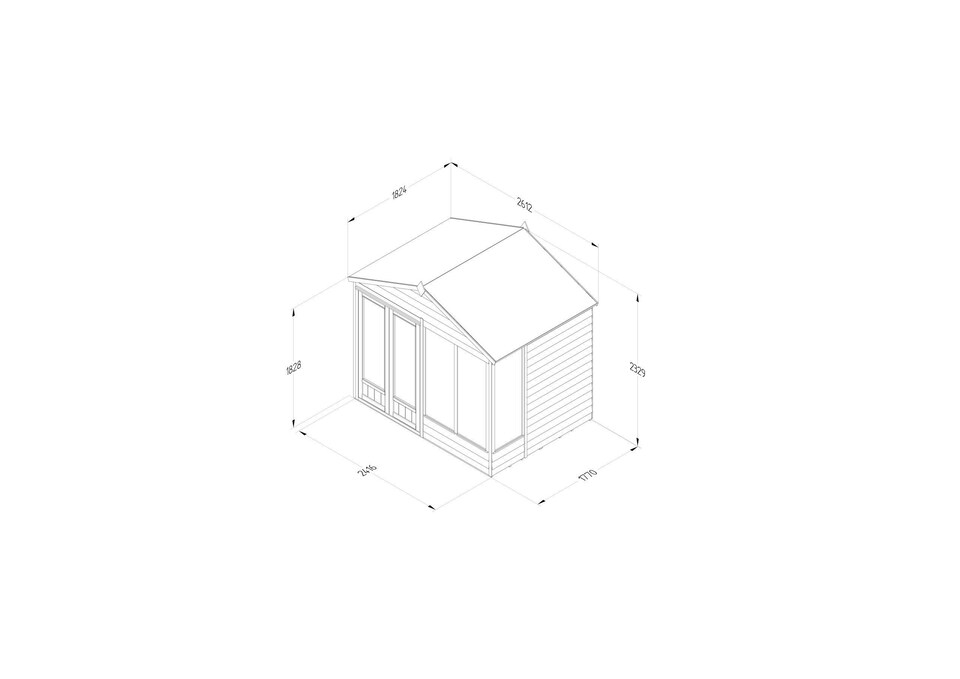 image 1 of Forest Garden 4LIFE Apex Summerhouse 8x6 - Double Door - 4 Window