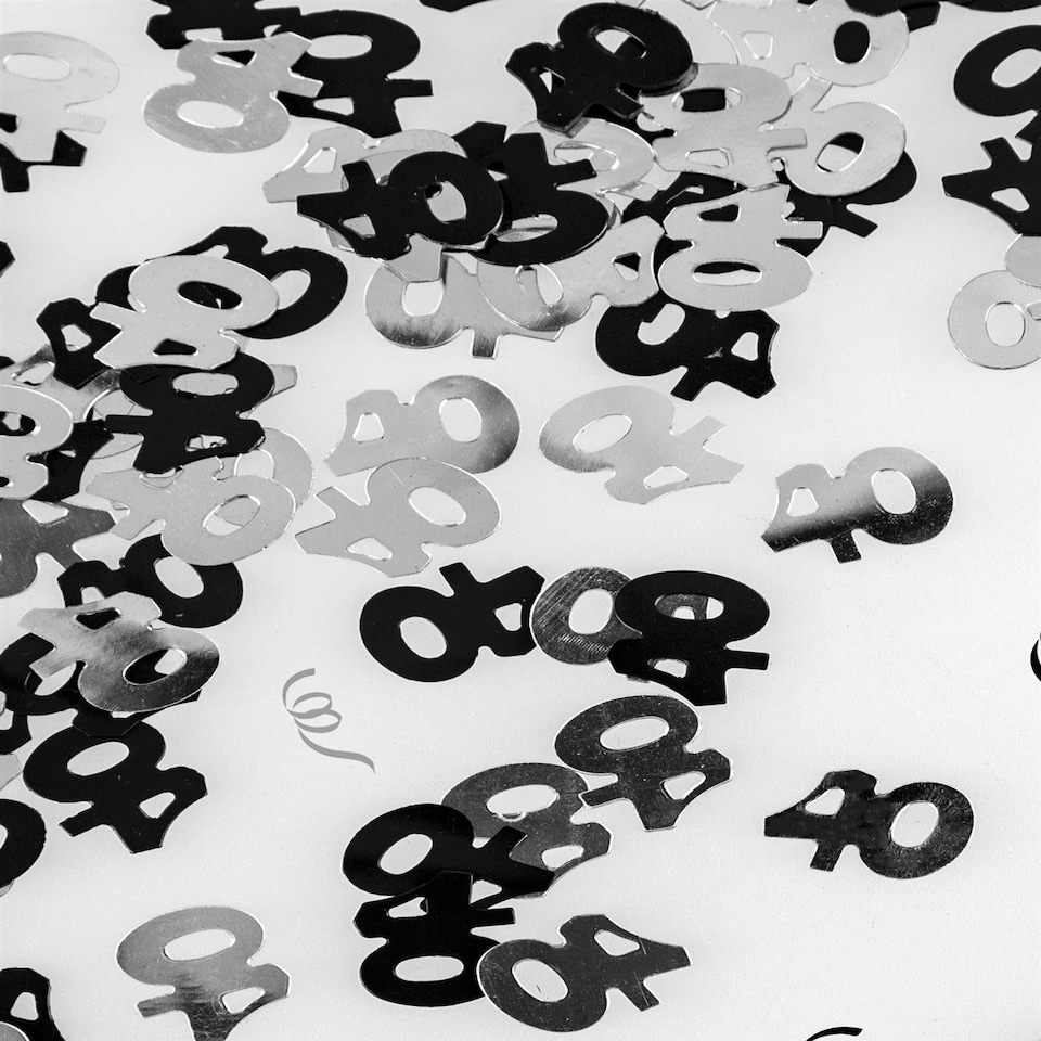 image 1 of 40th Confetti Black & Silver 14G - 2PK