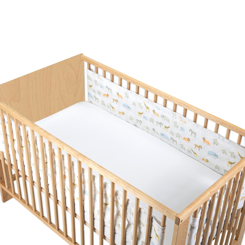 image 1 of Airwrap™ 2 Sided Cot Liner - Bumper Alternative, Safari March Multi