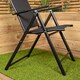 image 5 of Outdoor Garden Patio Multi Position Reclining Folding Chair in Black
