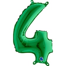 Number 4 Green Air Fill Foil Balloon 35cm / 14 in